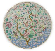 A Chinese enamelled porcelain pink ground ‘boys’ dish, mid 19th century, painted with five boys