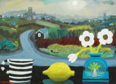 § § Alan Furneaux (English, b.1953) 'St Just, Cornwall & Still life'oil on canvassigned29 x 39.5cm