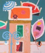 § § Leon Morrocco R.S.A., R.G.I. (Scottish, b.1942) Tower and boatsoil on boardsigned and dated