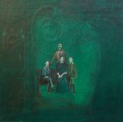 Harold Mockford (English, 1932-2023) 'Figures from the past (II)'oil on canvastitled and signed