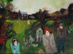 § § Gill Watkiss (British, b.1938) 'Evening, West Penwith Farm'oil on canvassigned and dated '2129 x