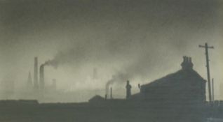 § § Trevor Grimshaw (English, 1947-2001) Industrial landscapegraphite on papersigned10.5 x 19cm Good