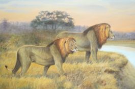 Richard Robjent (British, b.1937) Study of game birds, birds of prey and lionsalbum of fifteen