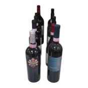 Nine 750ml bottles and a magnum of various Italian and French wines to include Brunello Di