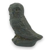 Attributed to Wedgwood, a black basalt intaglio fob seal, c.1809, modelled as an owl, inscribed ‘For