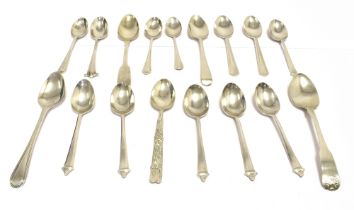 ASSORTED SILVER TEA SPOONS To include Georgian and one marked Tiffany & Co. Weight approx 220g (17