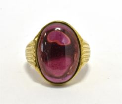 9CT GOLD GARNET DOUBLET COCKTAIL RING The ring set with a Rhodolite Garnet topped doublet