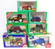 SEVEN 1/32 SCALE SIKU MODEL TRACTORS comprising a No.2855, Ford 8830; No.2853, Massey Ferguson