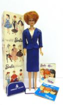 A BARBIE NO.850/984, REDHEAD BUBBLE CUT 'AMERICAN AIRLINES' STEWARDESS circa 1962, complete with