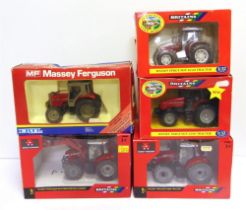 FIVE 1/32 SCALE MODEL TRACTORS comprising a Britains No.43082A1, Massey Ferguson 6616 with Loader;