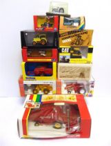 ASSORTED MODEL TRACTORS, FARM IMPLEMENTS & PLANT VEHICLES comprising a 1/35 scale Conrad No.2931,