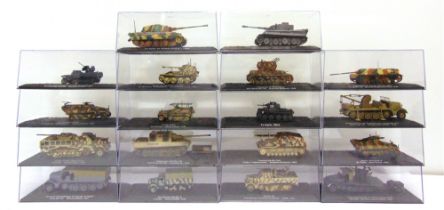 EIGHTEEN 1/72 SCALE PART-WORK GERMAN MILITARY VEHICLES each in original hard plastic case (six