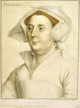 FRANCESCO BARTOLOZZI, AFTER HANS HOLBEIN 'The Lady Rich', hand-coloured engraving, published 1795,