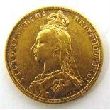 GREAT BRITAIN - VICTORIA (1837-1901), SOVEREIGN, 1889 Jubilee head, Melbourne mint (M).