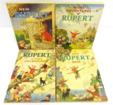 [CHILDRENS] Rupert Annuals, 1944, 1945, 1946, & 1947, original printed stiff paper covers, all
