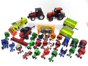 ASSORTED DIECAST MODEL TRACTORS & FARM IMPLEMENTS by Ertl and others, various scales, variable