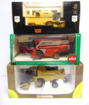 THREE 1/32 SCALE MODEL COMBINE HARVESTERS comprising a Universal Hobbies No.UH2663, Challenger