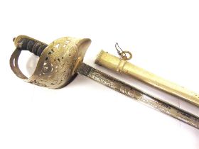 A BRITISH 1897 PATTERN ROYAL ENGINEERS OFFICER'S SWORD by Henry Wilkinson, the 83cm straight