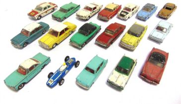 EIGHTEEN DINKY DIECAST MODEL CARS circa 1950s-60s, variable condition, generally playworn, all