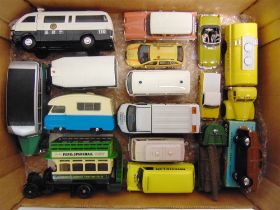 SIXTEEN ASSORTED DIECAST MODEL VEHICLES variable condition, good or better, all but one unboxed.