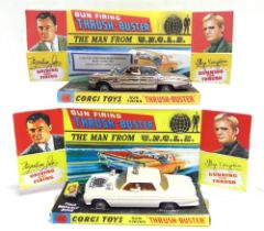 TWO CODE 3 CORGI NO.497, MAN FROM U.N.C.L.E. THRUSH-BUSTERS one with a plated finish, limited