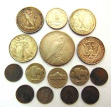 COINS - U.S.A., ASSORTED including half dollars, 1935 (x2); 1944; and 1966.