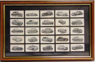 TRADE CARDS - MAXILIN MARKETING CO., 'MOTOR CARS', 1951 (25/25), framed and glazed.