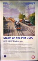 RAILWAYANA - FOUR LONDON UNDERGROUND 'STEAM ON THE MET' POSTERS all after artwork by G.P.M. Green,