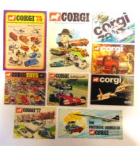 ASSORTED DIECAST MODEL MANUFACTURERS PRODUCT CATALOGUES & LEAFLETS including those for Corgi 1972;