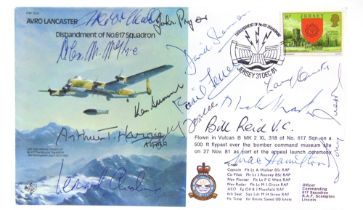 STAMPS - AN R.A.F. BOMBER SERIES 617 (DAMBUSTERS) SQUADRON SIGNED FLOWN COVER (RAF B30) signed by