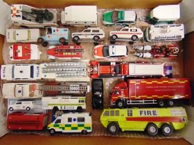 TWENTY-FOUR ASSORTED DIECAST & OTHER MODEL EMERGENCY VEHICLES variable condition, most good or