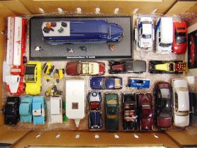 TWENTY-FOUR ASSORTED DIECAST & OTHER MODEL VEHICLES including a white metal Brooklands Fire