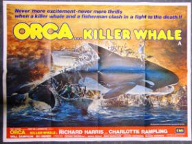 A BRITISH QUAD FILM POSTER 'ORCA... KILLER WHALE', 1977 starring Richard Harris and Charlotte