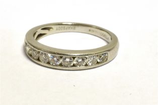 TJC RHAPSODY PLATINUM Diamond Half band eternity ring, ring size O, Weight 4.7g