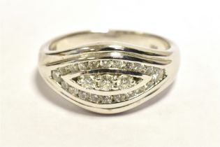 TJC ILIANA 18K WHITE GOLD DIAMOND DRESS RING Ring size O1/2, Weight 6.6g