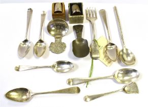 ASSORTED COLLECTABLES To include a Victorian silver sardine fork. Sold as seen.