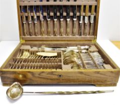 CASED SET OF MAPPIN & WEBB PRINCES PLATE FLATWARE The set comprising knives, forks, spoons, caving
