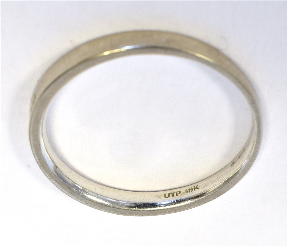 18K WHITE GOLD DIAMOND SET HALF ETERNITY RING ring size P, weight 2g - Image 2 of 2