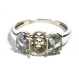 14KT WHITE GOLD GEM SET DRESS RING A/F Weight 3.2g