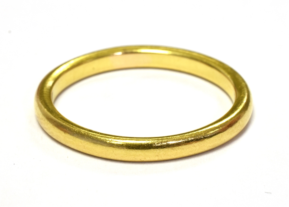 22CT GOLD BAND RING Hallmarked Birmingham, ring size S, weight 5g approx.