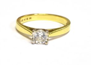 18CT GOLD FOREVER DIAMOND SOLITAIRE Round brilliant cut diamond with 'Forever' diamond