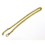ANTIQUE 9CT GOLD CHAIN 39cm long, graduated curb link chain, 4.6-7.4mm, with Albert clip, stamped