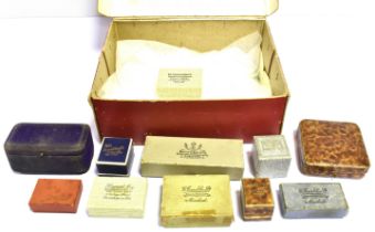 A COLLECTION OF VINTAGE BOXES X 12 (INCLUDING LARGE RED VINTAGE BOX) .