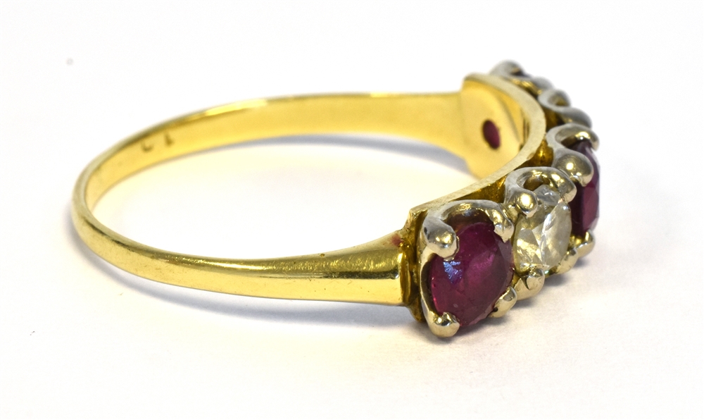 RUBY & DIAMOND ETERNITY RING Set in 18ct gold with good quality round cut rubies, estimated to total - Image 2 of 3