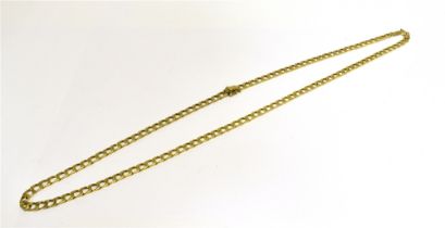 9CT GOLD CURB LINK NECKLACE 72cm long x 5.2mm wide, solid filed curb link chain. Hallmarked 375