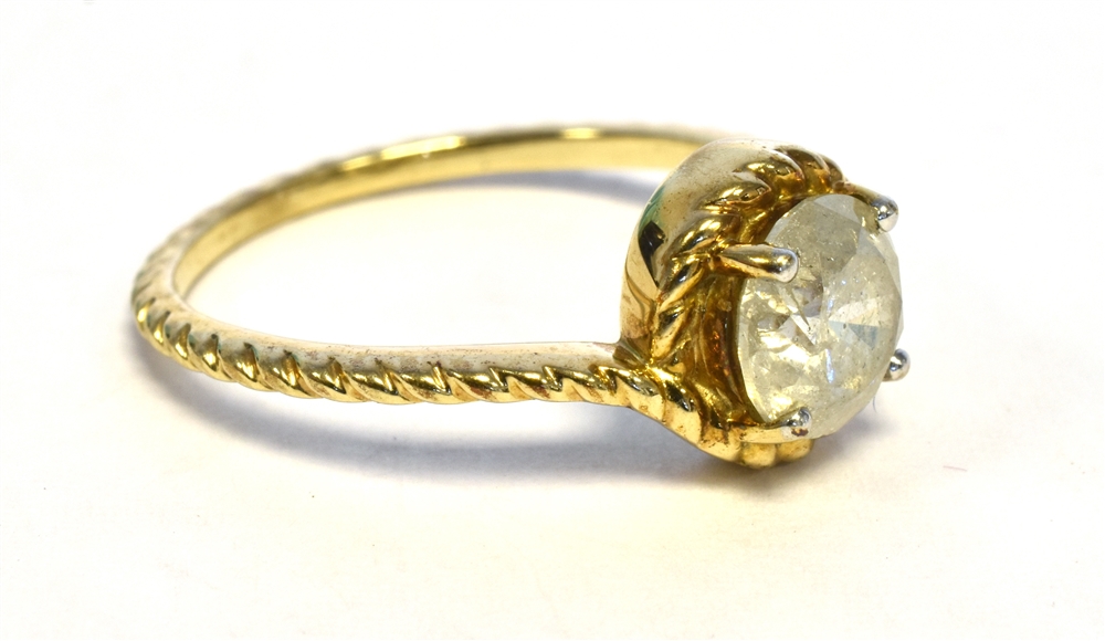 DIAMOND SOLITAIRE RING Claw set round brilliant cut diamond, estimated in the setting as 1.0 - Bild 2 aus 2