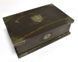 EDWARDIAN SILVER & COROMANDEL WOOD BOX 21.5cm wide x 14.0cm deep x 7.5cm high, cedar wood lined,