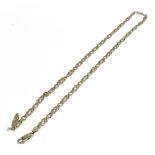 9CT WHITE GOLD CHAIN NECKLACE 50cm long x 5.0mm wide fancy link chain with parrot clasp, stamped