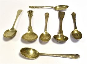 ANTIQUE SILVER TEASPOONS Seven sterling silver spoons, variously hallmarked, London, Birmingham