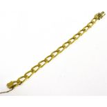 18CT GOLD CURB LINK BRACELET 20cm long x 7.7mm wide, solid filed curb link with concealed tongue